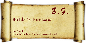 Belák Fortuna névjegykártya